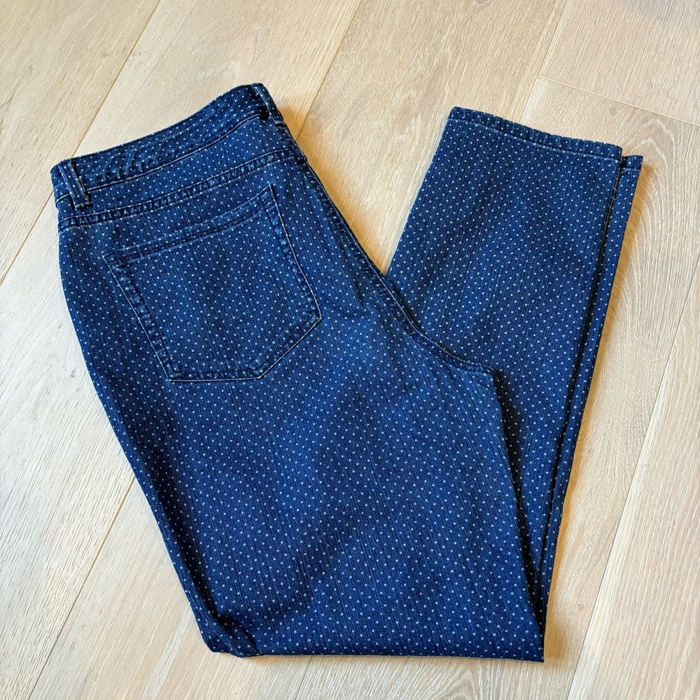 Charter Club Jean Shop Bristol Skinny Ankle Cut Polka Dot Jeans Womens Size 10